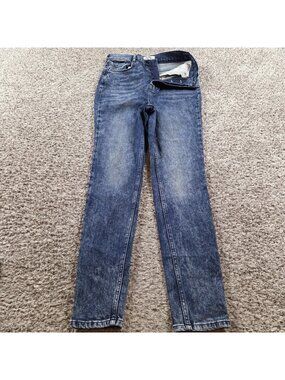 Free People Jeans Womens 29 Blue Button-Fly Denim Skinny Distressed We The Free